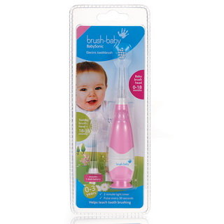 【英國brush-baby】嬰幼兒聲波電動牙刷(0-3歲)粉紅