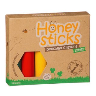 【壽滿趣-Honey Sticks】純天然蜂蠟無毒蠟筆-3歲以上幼童適用(6色高胖型)