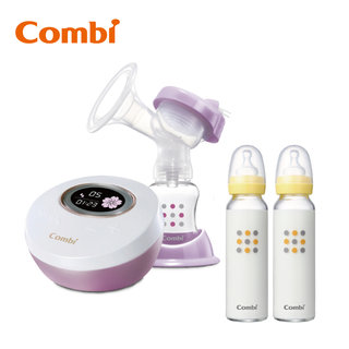 Combi 自然吸韻單邊電動吸乳器Light 贈標準玻璃奶瓶 240ml(黃)x2