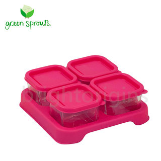 Green Sprouts副食品小分裝盒60ml一組4入(玻璃)-粉色