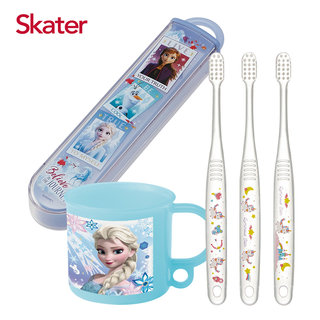 Skater幼童牙刷套組(3-5歲)-漱口杯+牙刷+牙刷盒-冰雪PARTY