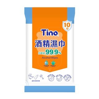 Tino 酒精濕巾 抑菌濕紙巾 (10抽x144包/箱)