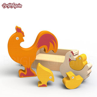 【BeginAgain】木頭造型玩具 小雞家庭 (I1604)