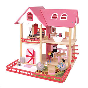 【經典木玩】木製仿真夢幻北歐雙層別墅拼搭組合娃娃屋