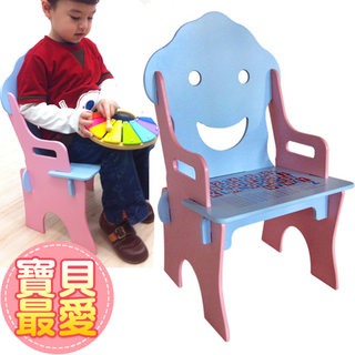 【kikimmy】可愛微笑木製算數學習椅