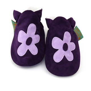 英國【手工鞋Funky Feet】紫色小花學步鞋(0-24M)