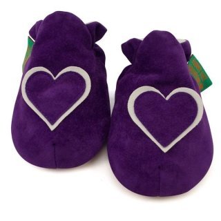 英國【手工鞋Funky Feet 】紫色愛心學步鞋(0-24M)