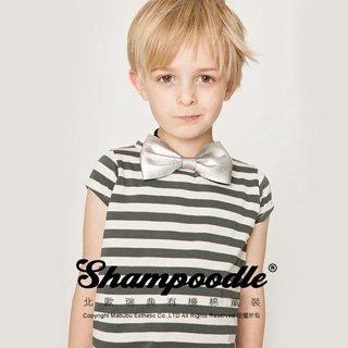 瑞典【Shampoodle】有機棉童裝小V領條紋上衣