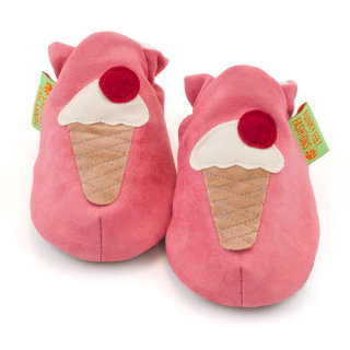 英國【手工鞋Funky Feet 】橘紅冰淇淋學步鞋(0-24M)