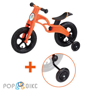 台灣【POPBIKE】兒童充氣輪胎滑步車-AIR 充氣胎 + 輔助輪 組