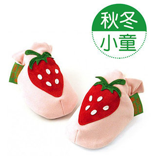 英國【Funky Feet 】粉紅草莓小童室內手工鞋(2-7Y)