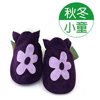 英國【Funky Feet】紫色小花小童室內手工鞋/2-7Y尺寸粉