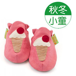 英國【Funky Feet】橘紅冰淇淋小童室內手工鞋(2-7Y)
