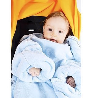 美國【Babymoon】寶貝保暖袖毯-天藍圓點