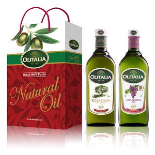 【Olitalia奧利塔】特級初榨橄欖油+葡萄籽油禮盒組
