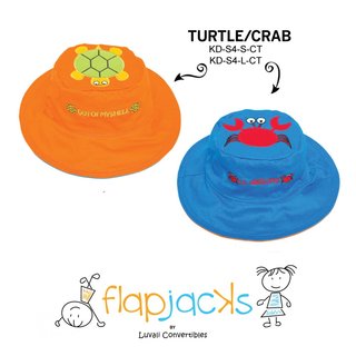 加拿大 flapjacks 兒童翻轉防曬帽-烏龜&螃蟹(Size:L)