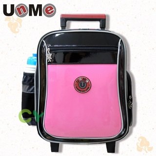 台灣【UnMe】鏡面後背拉桿兩用書包-蜜粉紅