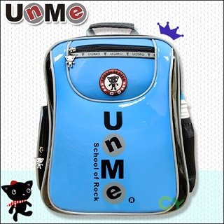 台灣【UnMe】微笑風雙層後背書包-藍色
