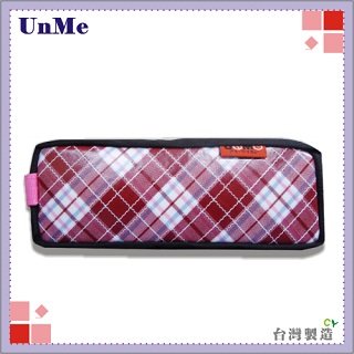 台灣【UnMe】方格紋筆袋-紅格色(2入)