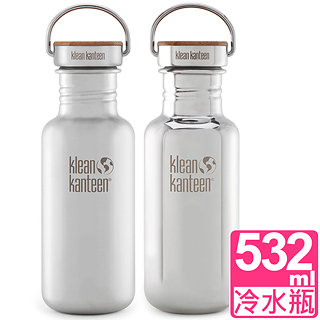 美國Klean Kanteen 竹片蓋不鏽鋼冷水瓶532ml
