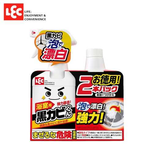 日本LEC黑霉君強力除霉泡泡噴劑400ml補充罐超值組
