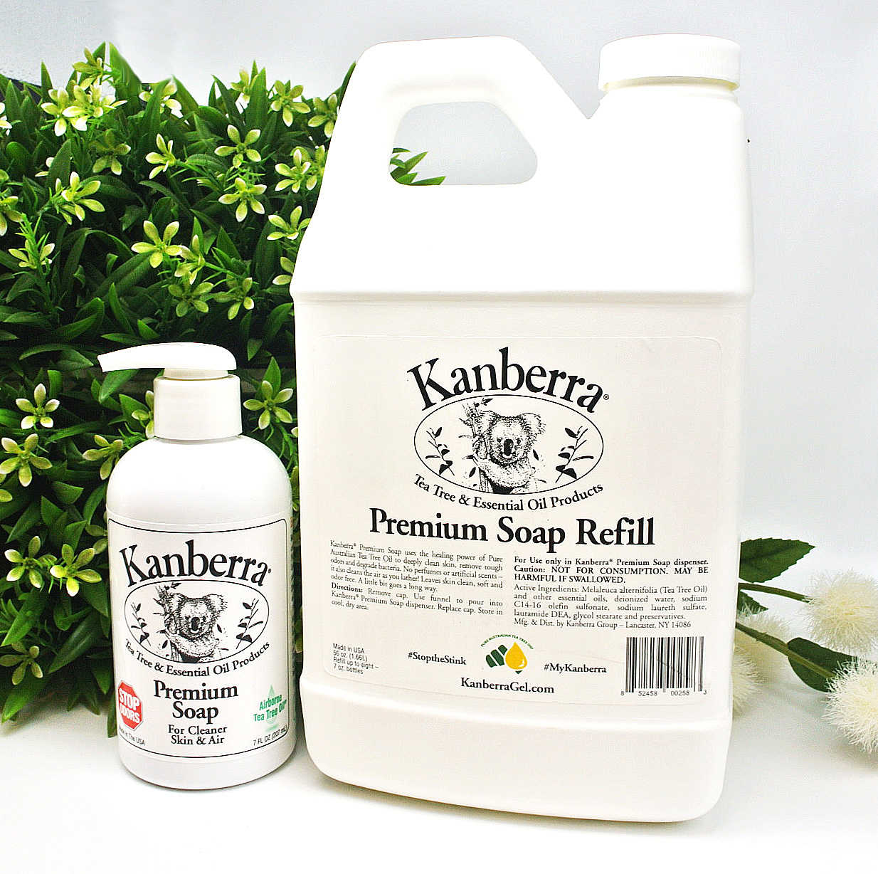 Kanberra Premium Soap 茶樹精油全效清潔乳  7 盎司+56盎司補充包