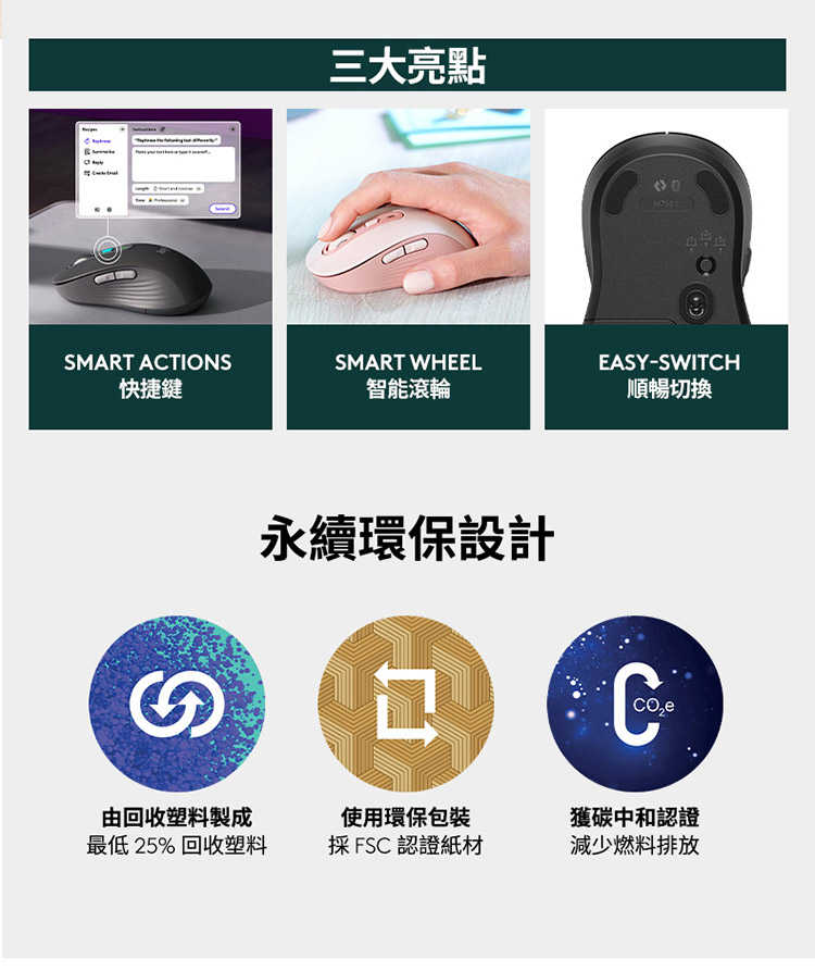 羅技 M750L 大手版多工靜音無線滑鼠 [富廉網]