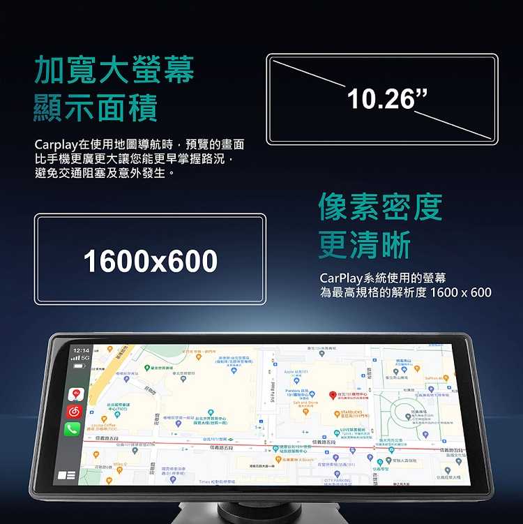 CORAL RX10車用可攜式智慧螢幕 10吋無線CarPlay Android Auto及手機鏡像螢幕