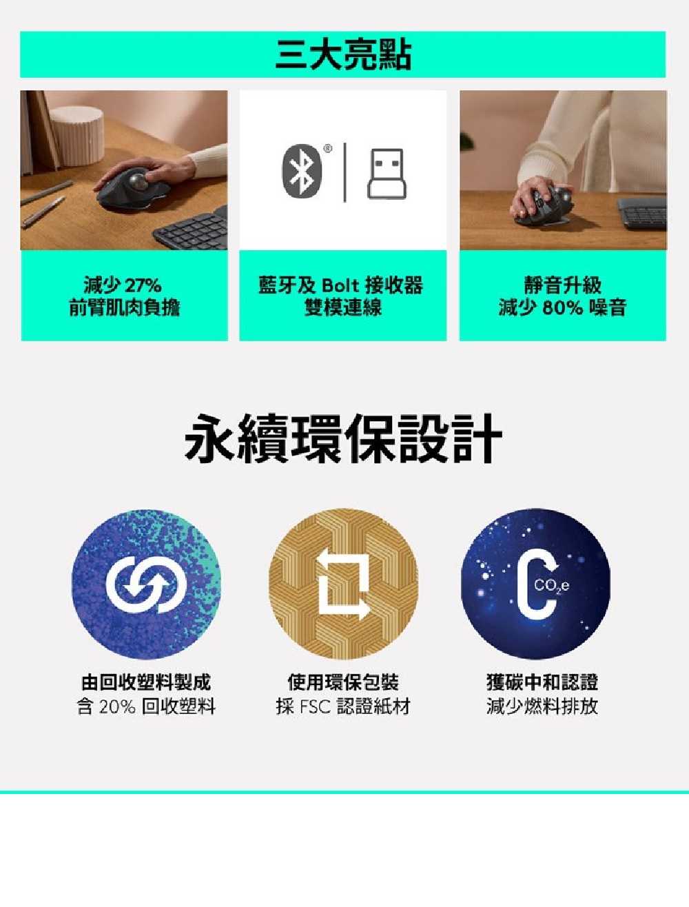 LOGITECH 羅技 MX Ergo S 無線軌跡球