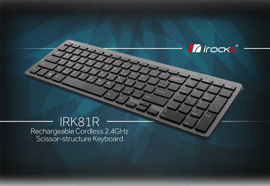 【結帳再折$119】i-Rocks 艾芮克 K81R 2.4GHz 超輕薄 剪刀腳 無線鍵盤 [富廉網]