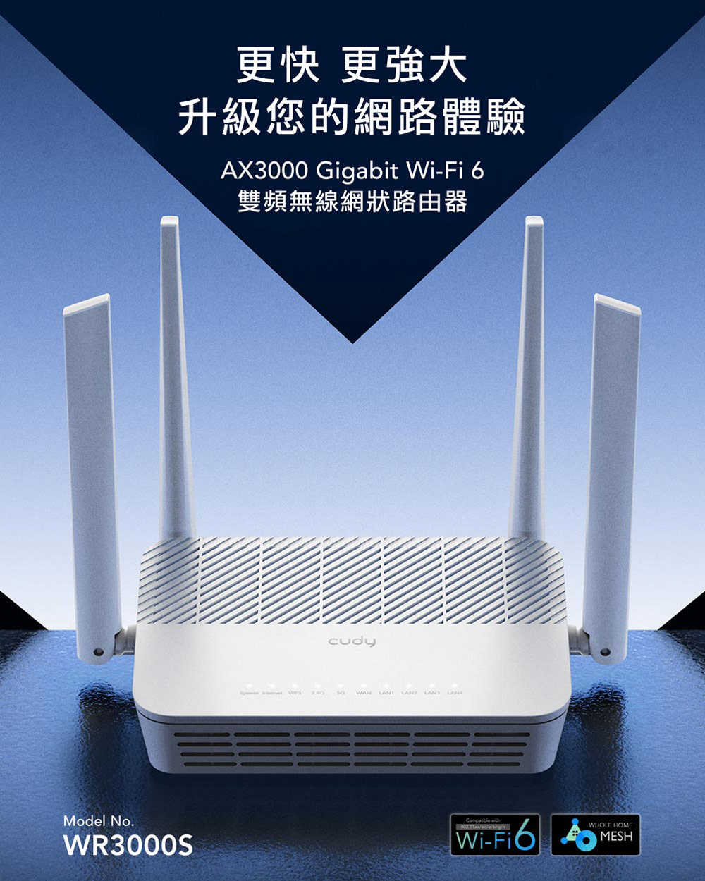 cudy WR3000S AX3000 Wi-Fi 6 雙頻無線網狀路由器
