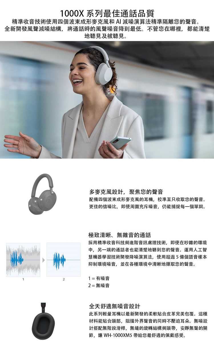 SONY WH-1000XM5 無線藍牙耳麥 降噪 耳罩式 耳機麥克風/公司貨【結帳送$1000元抵用券】