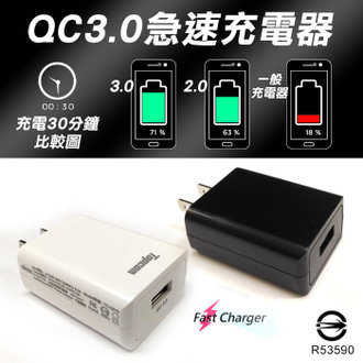 [富廉網]【Topcom】TC-Q310 USB急速充電器 快充 QC3.0