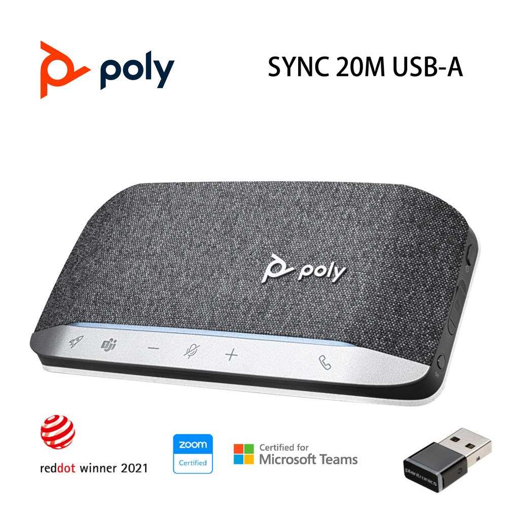 POLY SYNC 20M USB-A+BT600 無線會議麥克風揚聲器 [富廉網]