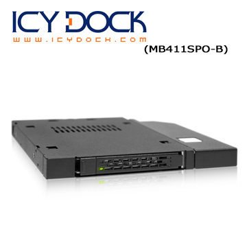 [富廉網] ICY DOCK MB411SPO-B 2.5” 薄型軟/光碟機裝置空間 硬碟抽取盒