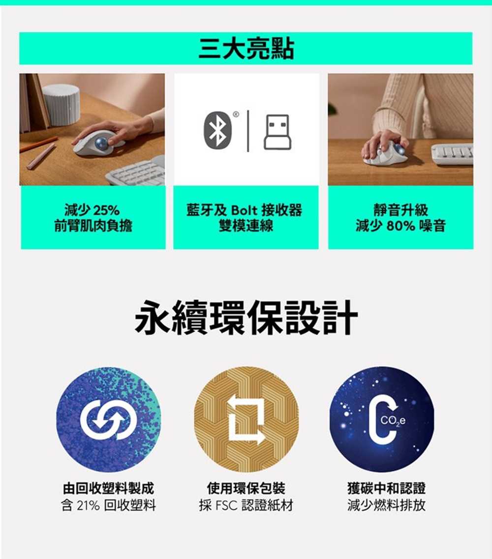 羅技 Ergo M575S 無線軌跡球 [富廉網]