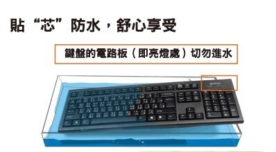 雙飛燕 TECH KR-8520D(P+U) 圓角舒針光防水鍵鼠組(PS/2+USB) [富廉網]