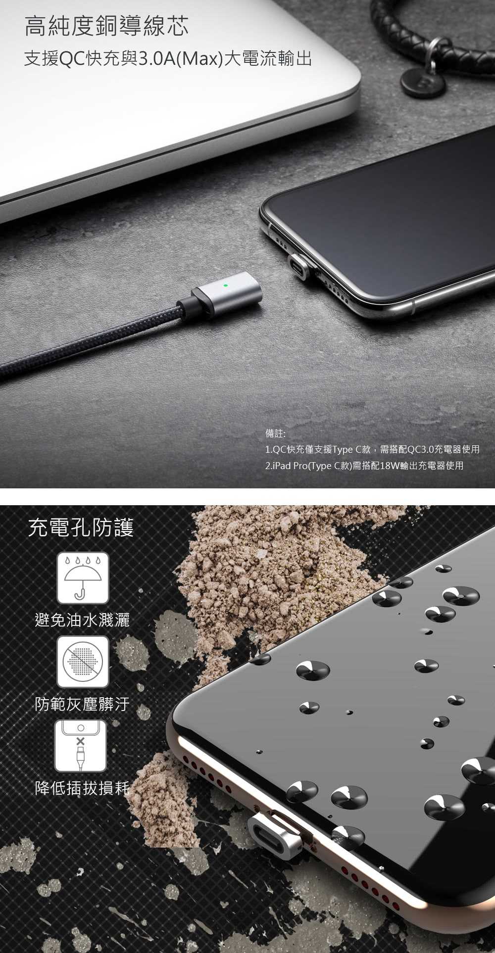 【DIKE】DLM410 1M 附MicroUSB接頭 鋁合金磁吸充電組 [富廉網]