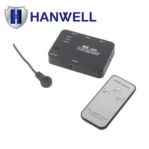 捍衛 HANWELL HD301K HDMI 影音訊號切換器 ( 3 IN 1 OUT ) 4K2K@30Hz [富廉網