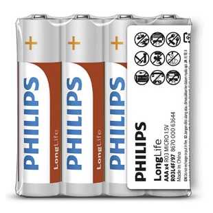 [富廉網]【PHILIPS】飛利浦 碳鋅4號電池 4顆入(熱縮)*10組