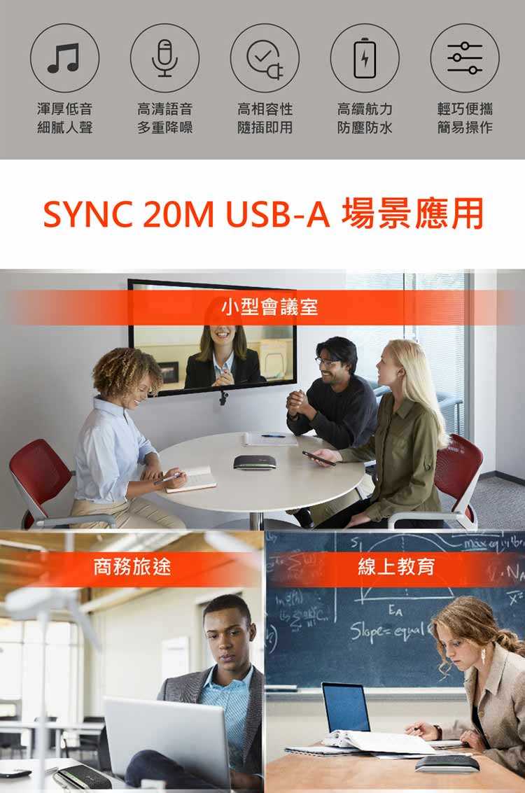 POLY SYNC 20M USB-A 無線會議麥克風揚聲器 [富廉網]