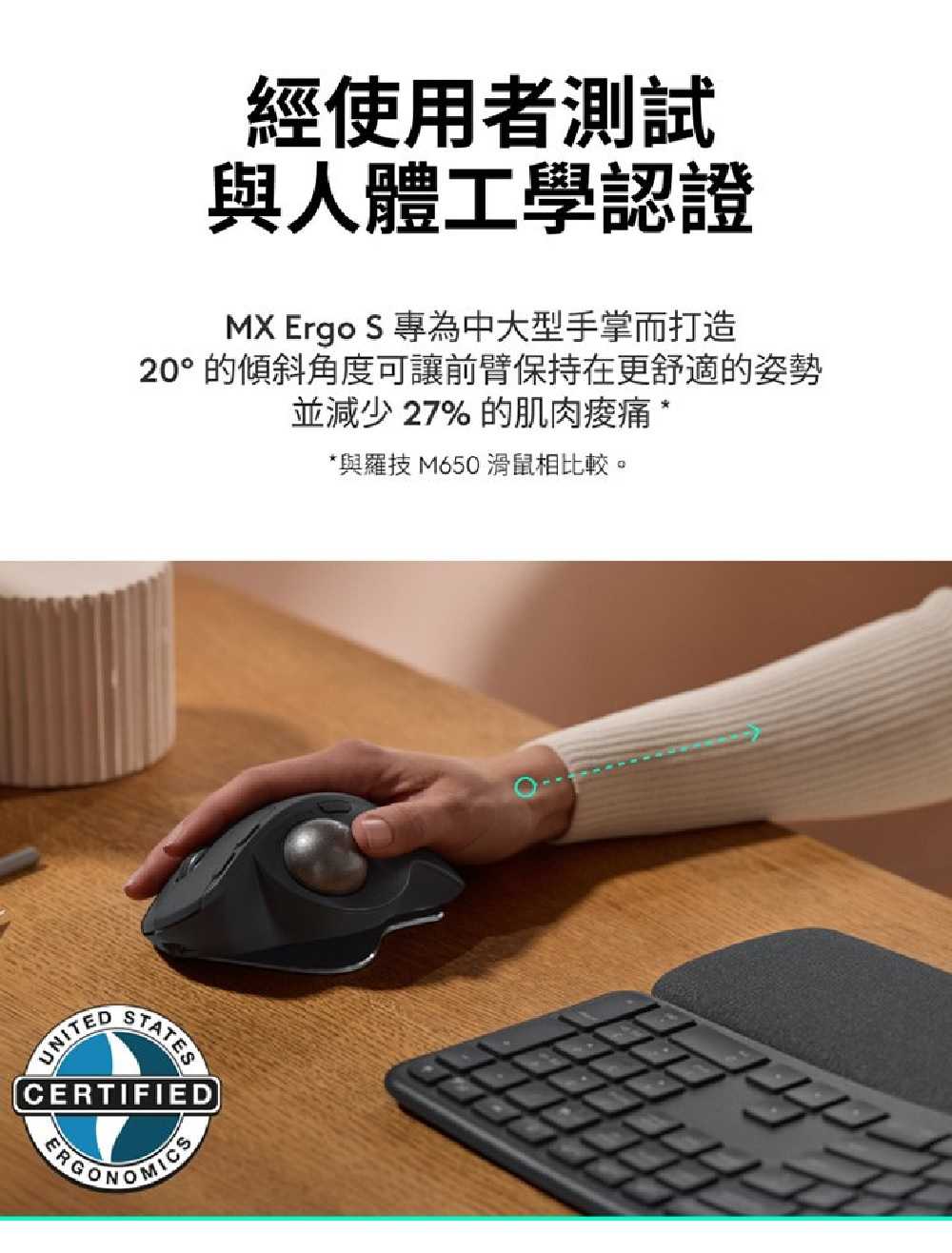 LOGITECH 羅技 MX Ergo S 無線軌跡球