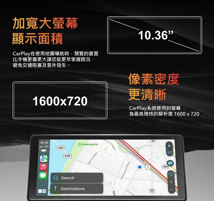 CORAL R10 雙鏡頭/四鏡頭 10.36吋行車紀錄器 可攜式 CarPlay [富廉網]