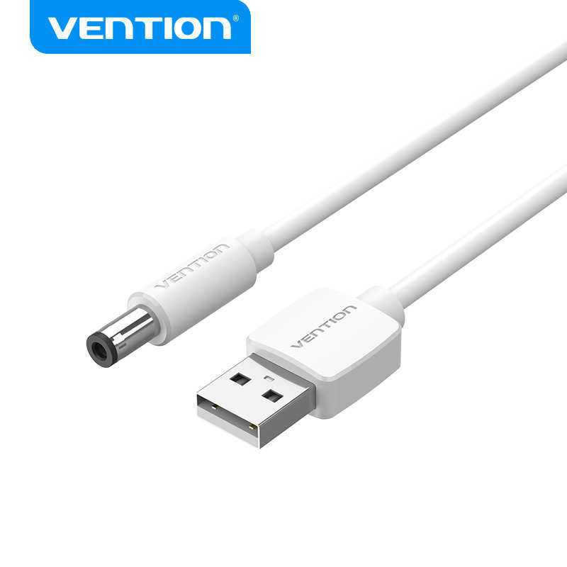 VENTION CEY USB-A 轉 DC 5.5mm 電源線 1M - 白色