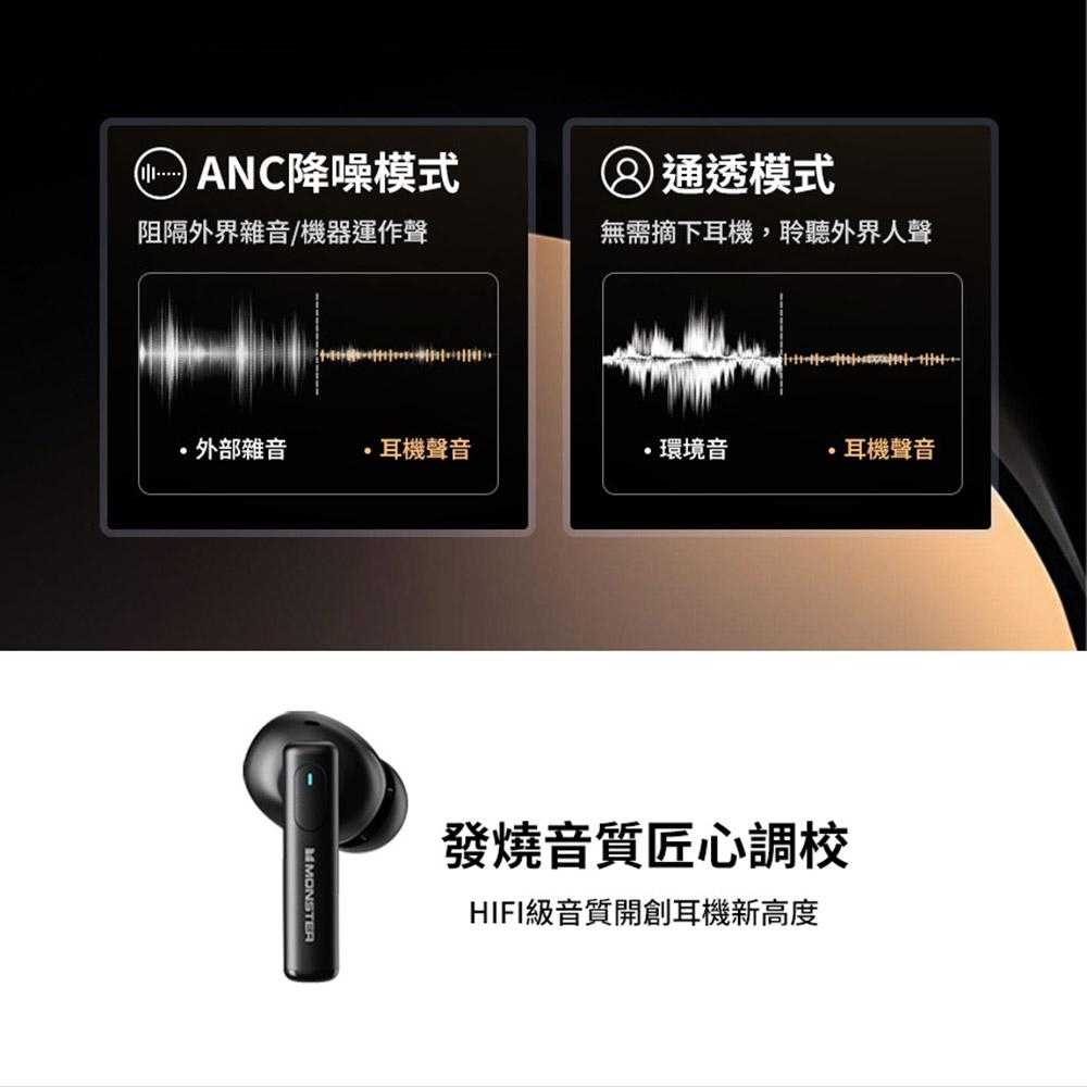 MONSTER 魔聲 MON-XKT26 主動式降噪低延遲藍牙耳機 [富廉網]