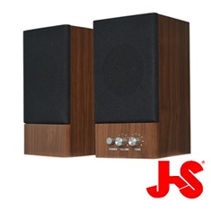 淇譽 JS JY2039 木匠之音 2.0聲道二件式多媒體喇叭 核桃木色 [富廉網]