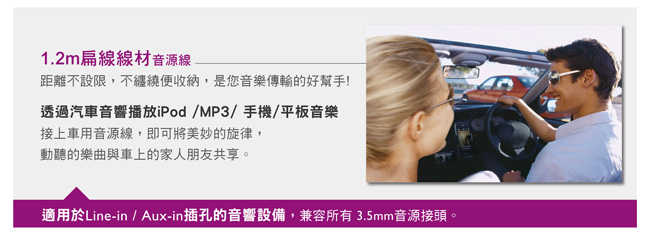 PHILIPS 車用雙AUX音源傳輸線 DLC2402