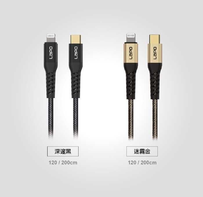 LaPO 極限系列 USB-C to Lightning 防彈纖維傳輸線 TW-MCA15/TW-MCA16 [富廉網]