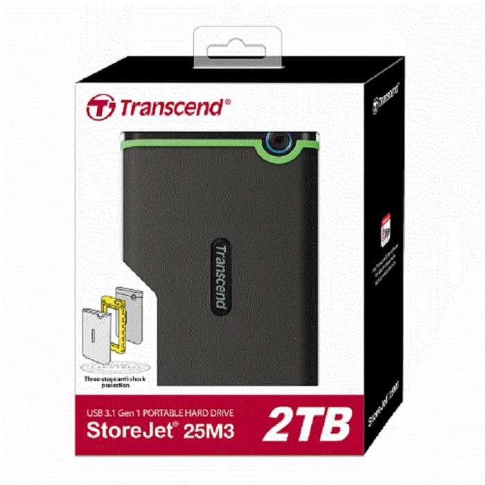 【免運費】創見25M3S 2TB 綠色 USB3.1 2.5吋 行動外接硬碟(TS2TSJ25M3S)