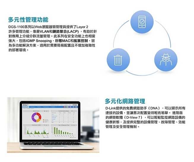 D-Link 友訊 DGS-1100-08V2 簡易網管型交換器 [富廉網]